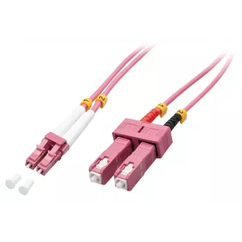 Lindy 46364 cavo in fibra ottica/InfiniBand 10 m LC SC rosa