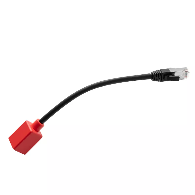 Lindy 0,2m RJ-45 Cat.6A Break-Away Adapter, 0,2 m, Cat6a, RJ-45, RJ-45, nero, rosso