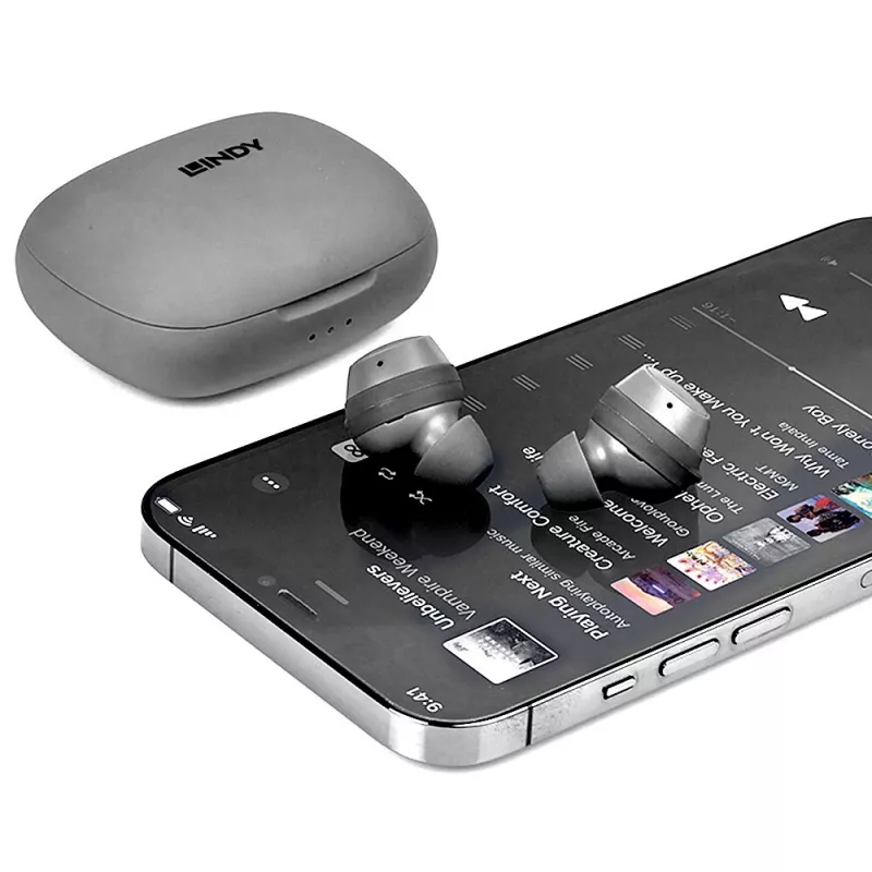 Lindy LE400W cuffie wireless in-ear musica/uso quotidiano USB Type-C Bluetooth grigio
