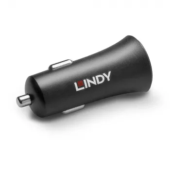 Lindy caricabatterie da auto USB Type-C PD single port, 27 W, auto, accendisigari, 12 V, 3 A, nero