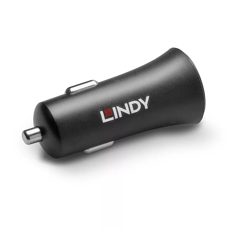 Lindy caricabatterie da auto USB Type-C PD single port, 27 W, auto, accendisigari, 12 V, 3 A, nero