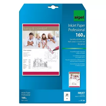 Carta per stampante A4 Sigel IP186 opaca 25 fogli bianco