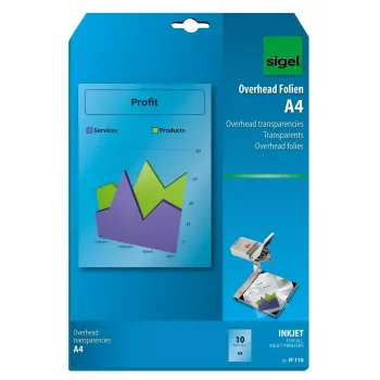 Pellicola per stampa inkjet Sigel IF110 A4 trasparente 10 fogli