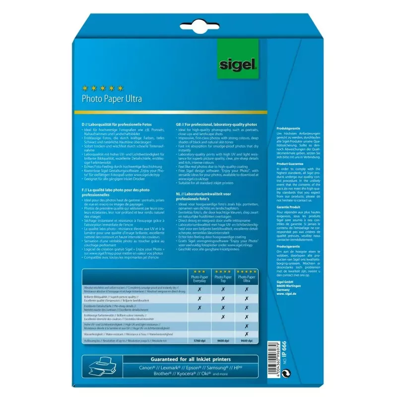 Carta fotografica Satin A4 Sigel InkJet Ultra