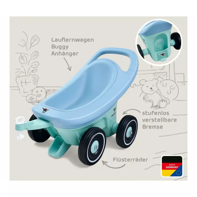 Girello Simba-Dickie BIG Buggy 3-in-1 – blu/turchese, design convertibile