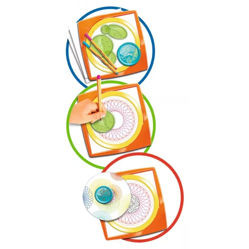 Spirograph per bambini Ravensburger 297740 con stencil e 2 penne, multicolore, per bambini dai 6 anni