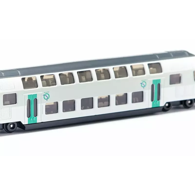 Treno Siku RATP a due piani metallo plastica nero blu grigio