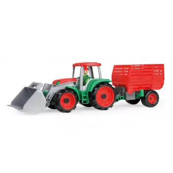 Trattore giocattolo con rimorchio per fieno Lena Truxx 04428 confezione aperta – set giocattolo in plastica