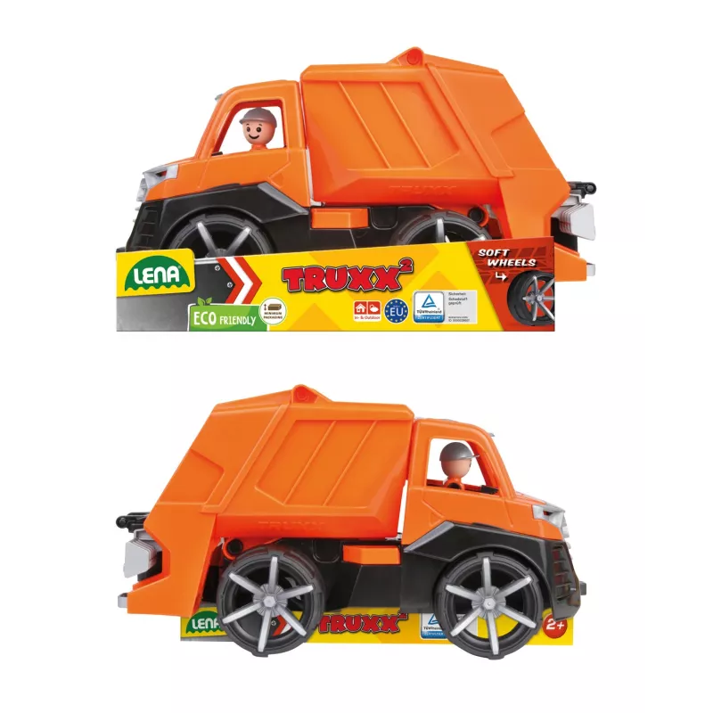 Camion della spazzatura Lena TRUXX SM04534 gomma acciaio arancione 2+ anni