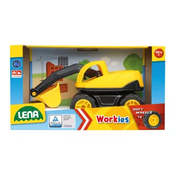 Escavatore giocattolo box Lena 01261 – set da costruzione per bambini, modello in plastica