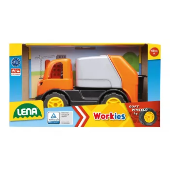 Camion della spazzatura giocattolo Lena 01264 — giocattolo per bambini in metallo e plastica, multicolore, da 1,5 anni