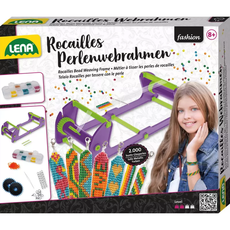 Telaio per perline Lena 42722 Rocailles – telaio regolabile in altezza, leggero