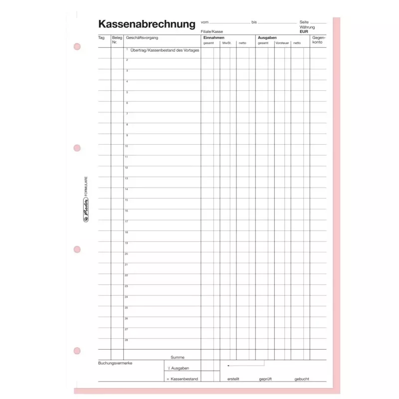 Blocco moduli contabilità Herlitz 882415 A4 100 pagine