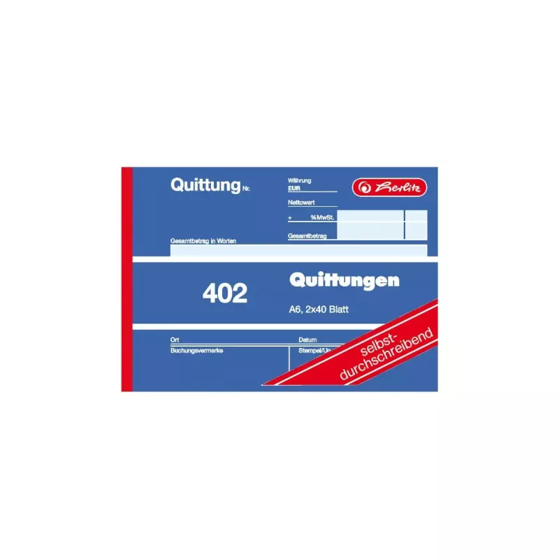 Blocco ricevute Herlitz 7876147 A6 80 fogli