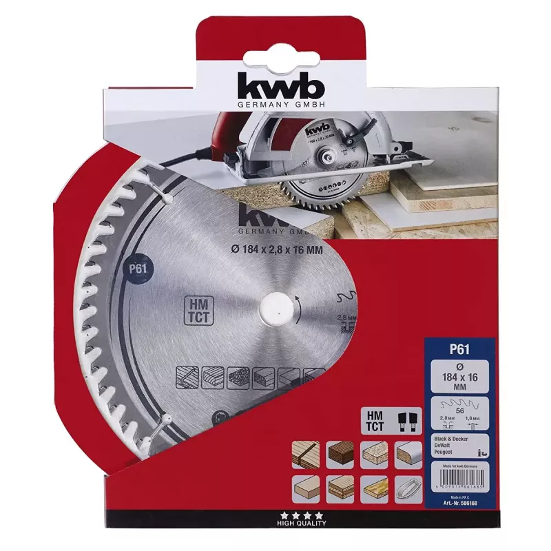Lama circolare KWB 586168 con placchetta in metallo duro 1 pz.