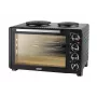 Unold Small kitchen all in one, piano cottura a libera installazione, nero, manopola, nero, metallo, vetro