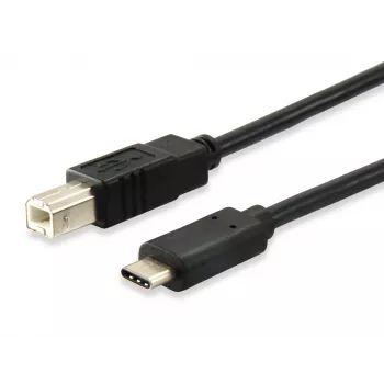 Equip cavo USB 2.0 Type-C su Type-B, 1 m, USB B, USB C, USB 2.0, connettore maschio/connettore maschio, nero
