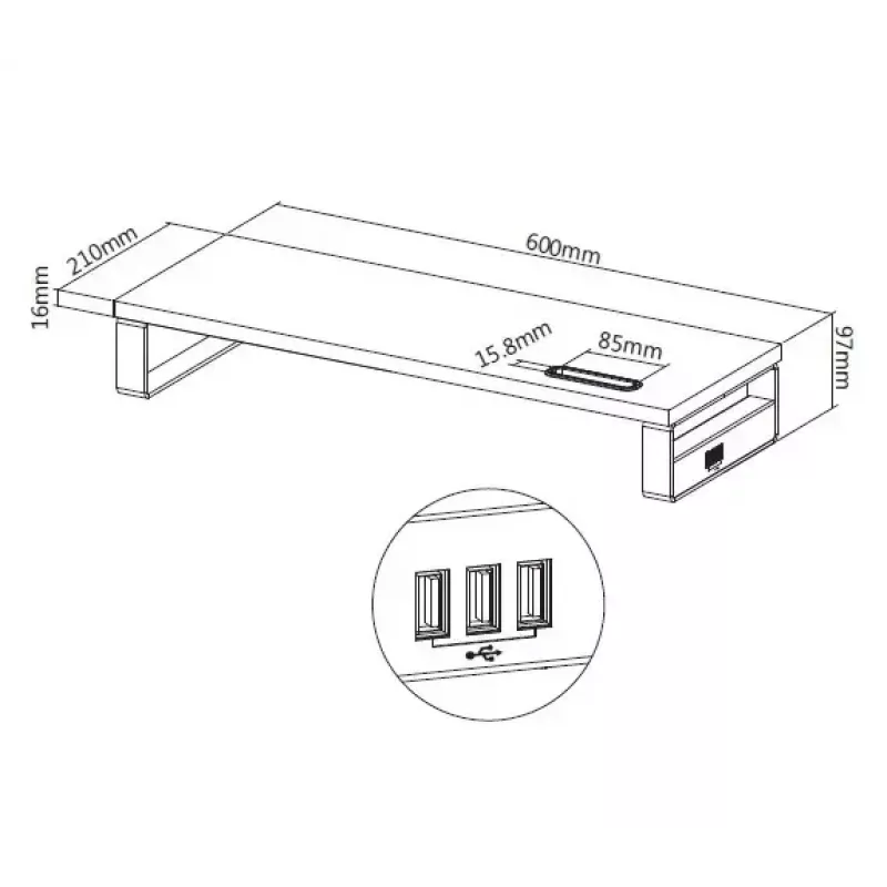 Equip 650881 supporto da scrivania per monitor con USB
