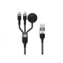 Cavo dati e ricarica rapida 3-in-1 USB A su 2× USB-C Conceptronic ETTA08B15 — 1,5 m, USB 2.0, 5 A, caricabatterie Apple Watch, 100 W E‑Mark