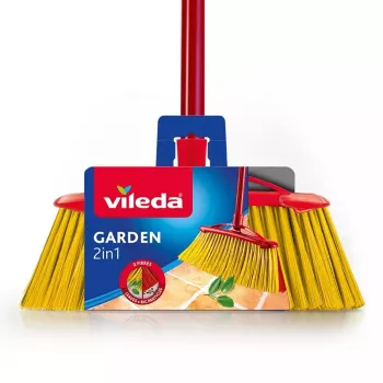 Scopa per esterni VILEDA modello 128763, setole dure, tecnopolimero, rossa