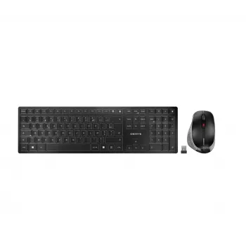 Tastiera sottile CHERRY DW 9500 con mouse inclusa universale RF wireless + Bluetooth AZERTY francese nero, grigio