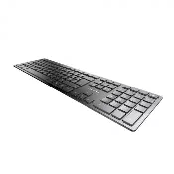Tastiera sottile Cherry KW 9100, wireless, RF + Bluetooth, QWERTY, UK inglese, nero, 108 tasti, cavo 1,2 m
