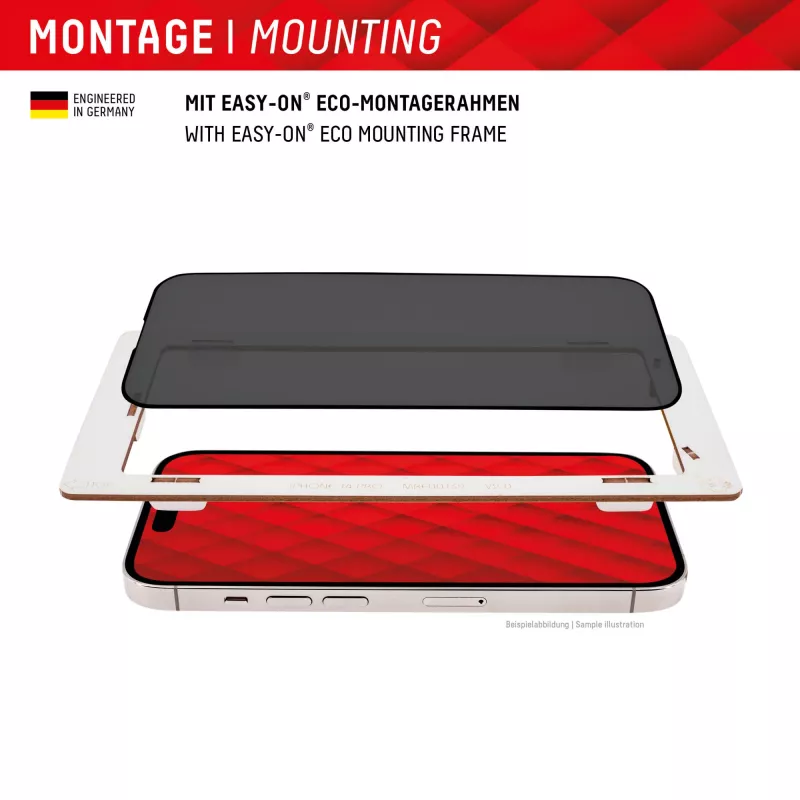 Privacy Screen Protector Displex (10H) per Samsung Galaxy S22/S23, cornice di montaggio Eco, filtro privacy