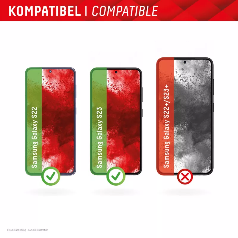 Privacy Screen Protector Displex (10H) per Samsung Galaxy S22/S23, cornice di montaggio Eco, filtro privacy