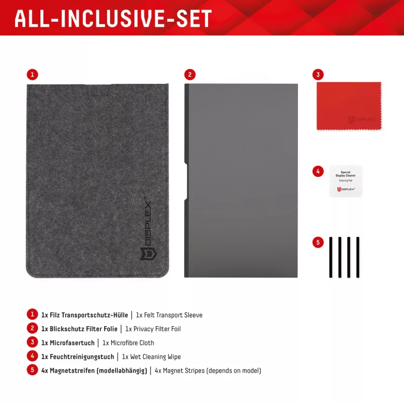 Filtro privacy magnetico a 2 vie Displex PRIVACY SAFE per laptop/notebook 14'' (16:10)