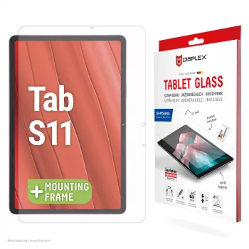 Vetro per tablet Displex (9H) per Samsung Galaxy Tab S11, cornice di montaggio Eco, infrangibile