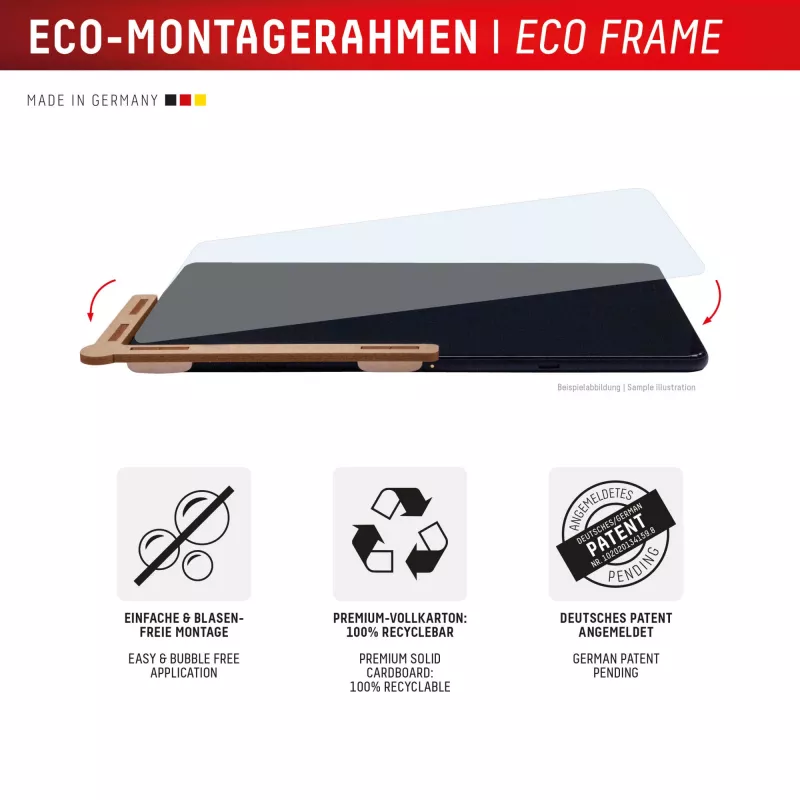 Vetro per tablet Displex (9H) per Samsung Galaxy Tab S11, cornice di montaggio Eco, infrangibile