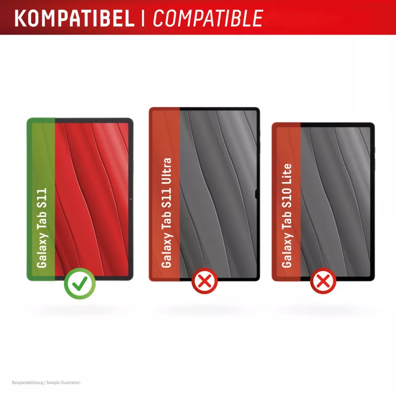 Vetro per tablet Displex (9H) per Samsung Galaxy Tab S11, cornice di montaggio Eco, infrangibile