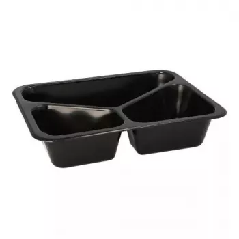 Papstar 96554 contenitore monouso per alimenti nero PET 227x178x45mm