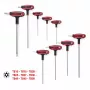 KS Tools ERGOTORQUEplus Set chiavi Torx a T con foro, 9 pezzi, TB10-TB50 (151.8160)