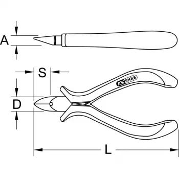 Pinza KS Tools 500.7024 acciaio lunghezza 120 mm