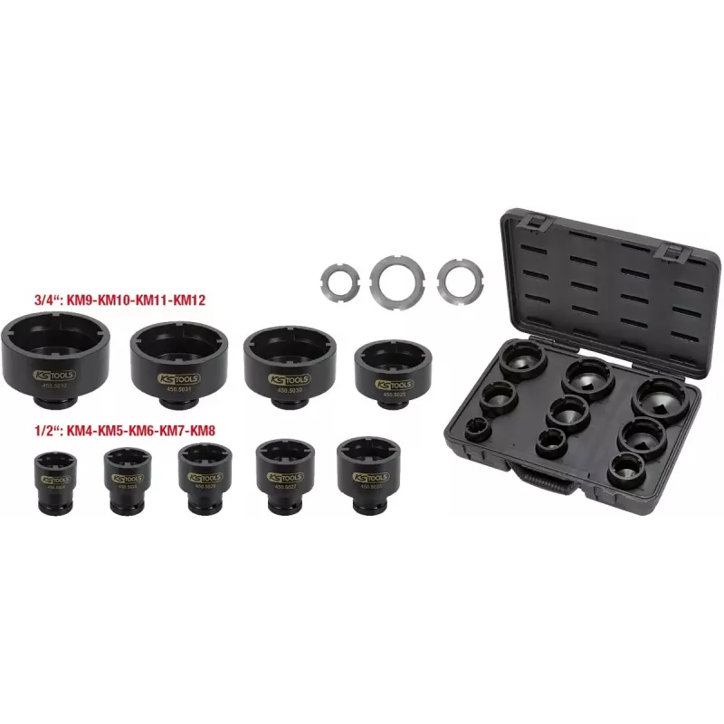 Set di chiavi a bussola KS Tools 450.5020 — 9 inserti a bussola, peso 7,82 kg