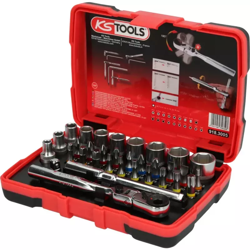 Set chiavi a bussola KS Tools 918.3005 33 inserti acciaio cromo-vanadio