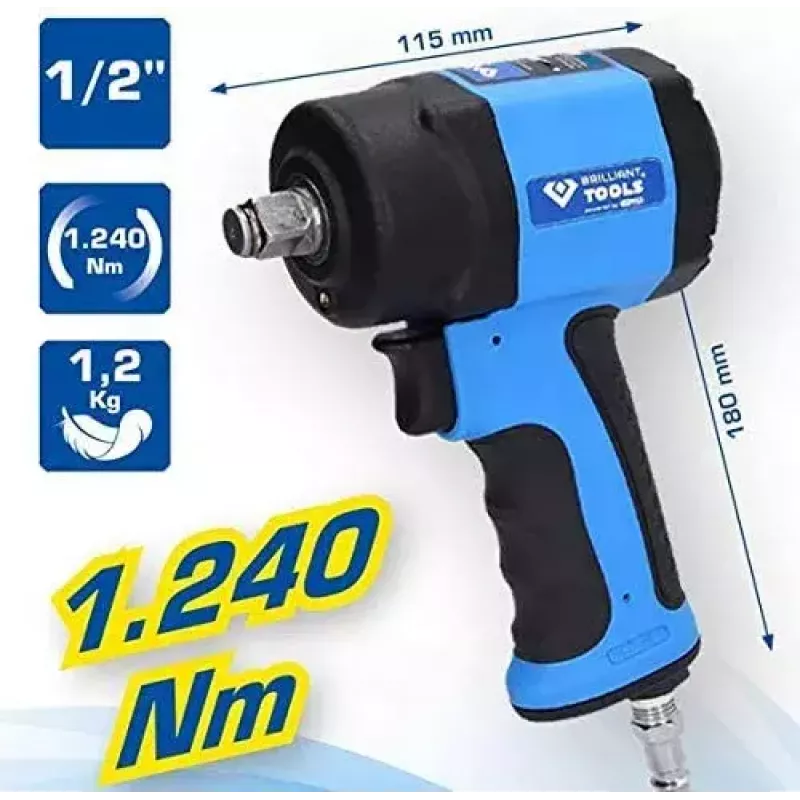 KS Tools Brilliant Tools BT160400 Avvitatore pneumatico a impulsi, max 415 Nm
