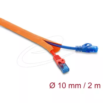 Guaina protettiva per cavi autochiudente DELOCK 2 m x 10 mm arancione
