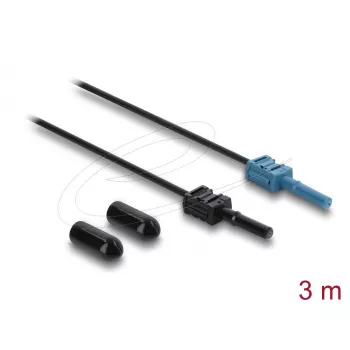 Cavo adattatore in fibra ottica DELOCK 91026, multimodale POF, 3 m, nero/blu, 1 pz.