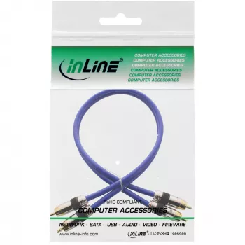 InLine Cavo audio RCA Premium 2x connettore maschio RCA/connettore maschio dorato 1 m