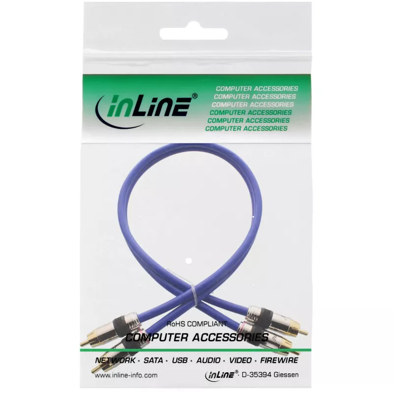 InLine Cavo audio RCA Premium 2x connettore maschio RCA/connettore maschio dorato 1 m