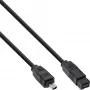 InLine Cavo FireWire 400 su 800 1394b (connettore maschio 4/9-Pin, 1,8 m), nero