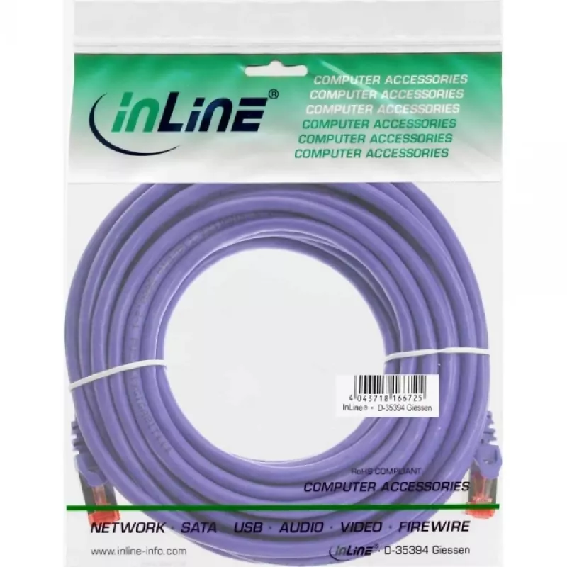 InLine Cavo patch S/FTP PiMF Cat.6 250MHz PVC rame viola 7,5 m