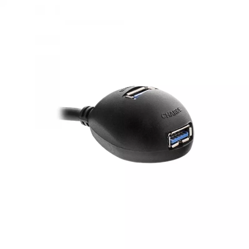 InLine Cavo USB 3.2 Gen.1 USB Type-A M / A F + alimentazione, con supporto, nero, 2 m