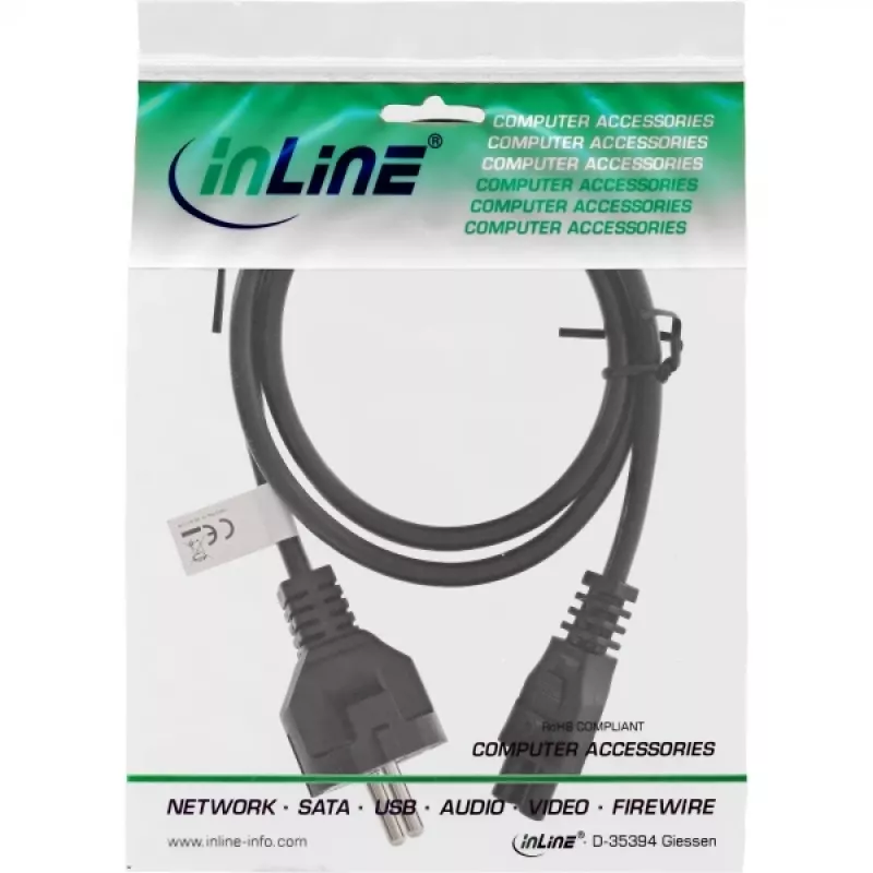 InLine Cavo di alimentazione tipo F tedesco / connettore notebook 