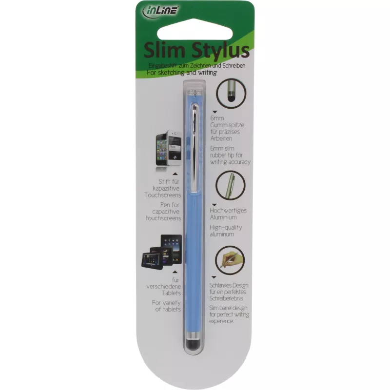 Stylus Pen InLine 55467B per touchscreen blu