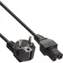 InLine cavo di alimentazione, CEE7/7 angolare a C15 dritto, 3 x 1mm², nero, 3m