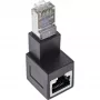 InLine adattatore per cavo patch Cat.6A, RJ45 maschio / femmina, angolare 90° verso il basso