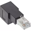 InLine adattatore per cavo patch Cat.6A, RJ45 maschio / femmina, angolare 90° verso il basso